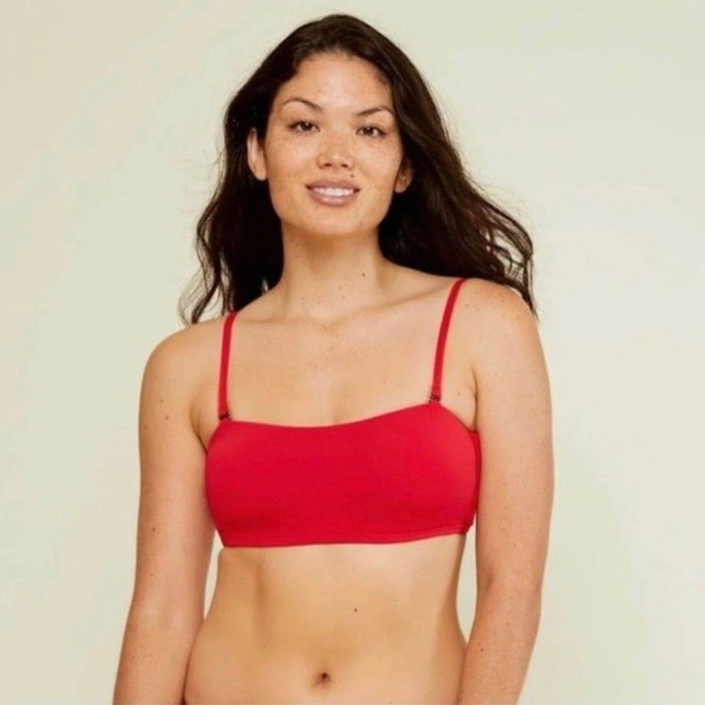 Andie Swim The Rio Bikini Top Cherry Red Size S NWT